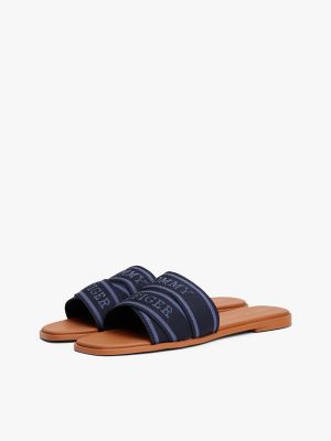 Strappy Logo Slide, Space Blue