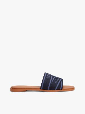 Strappy Logo Slide, Space Blue