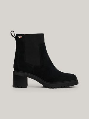 Suede Block Heel Chelsea Boot Tommy Hilfiger