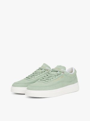 Nubuck Leather Platform Court Sneaker, Flora