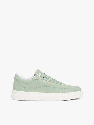 Nubuck Leather Platform Court Sneaker, Flora