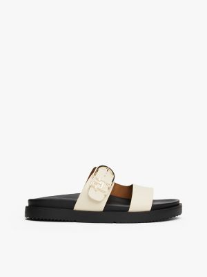 Leather Monogram Sandal, Muslin