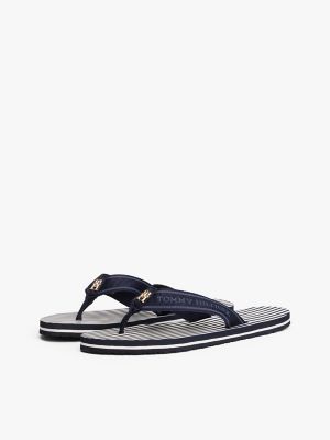 Strappy Logo Stripe Flip-Flop, Space Blue