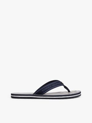 Strappy Logo Stripe Flip-Flop, Space Blue