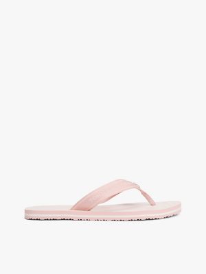 Strappy Logo Stripe Flip-Flop, Foggy Pink
