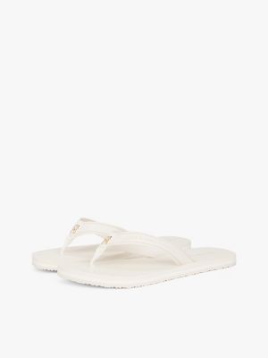 Strappy Logo Stripe Flip-Flop, Ivory