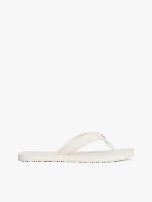 Strappy Logo Stripe Flip-Flop, Ivory