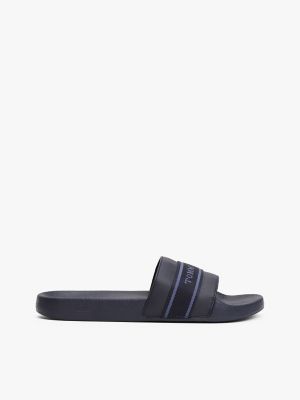 Webbed Logo Pool Slide, Space Blue