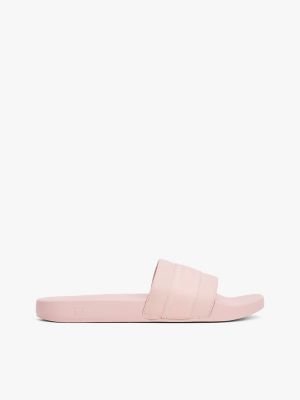 Webbed Logo Pool Slide, Foggy Pink
