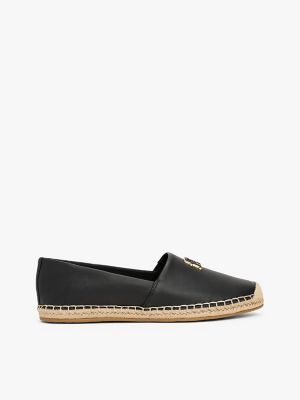 Leather Espadrille, Black