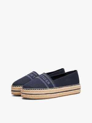 Denim Platform Espadrille, Space Blue