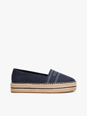 Denim Platform Espadrille, Space Blue