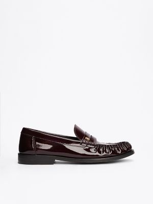 Monogram Leather Loafer, Burgundy Velvet