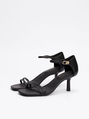 Monogram Strap Kitten Heel Shoe, Black