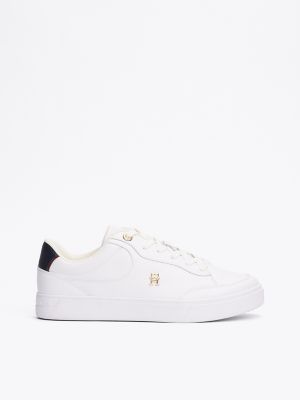 Monogram Leather Court Sneaker, White