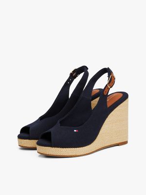 Slingback Wedge Espadrille Sandal, Space Blue