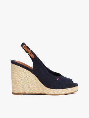 Slingback Wedge Espadrille Sandal, Space Blue