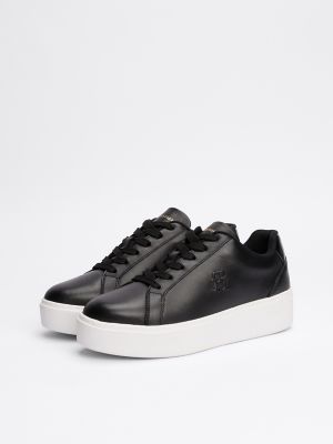 Monogram Platform Court Sneaker, Black