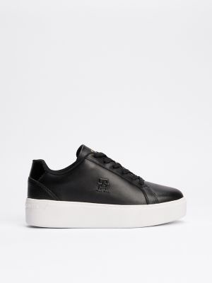 Monogram Platform Court Sneaker, Black