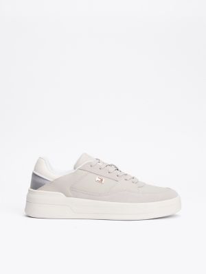 Flag Emblem Metallic Sneaker, Grey Whisper