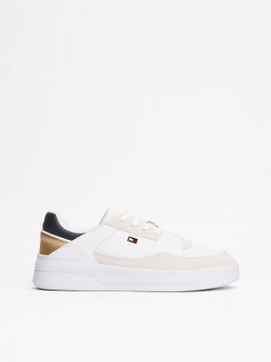 Flag Emblem Metallic Sneaker, White