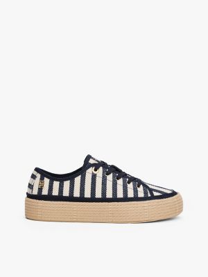 Stripe Canvas Espadrille Sneaker, Space Blue Itacha Stripes