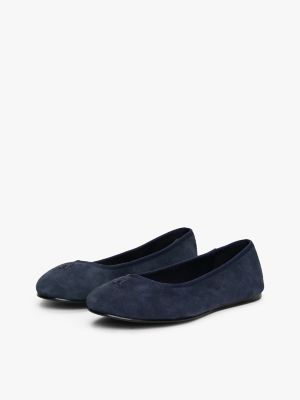 Suede Ballerina Flat, Space Blue
