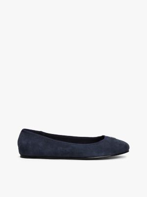 Suede Ballerina Flat, Space Blue