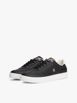 Женские кроссовки Tommy Hilfiger Metallic Leather Court, цвет: Чёрный — фото 2