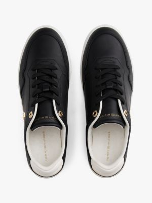 Женские кроссовки Tommy Hilfiger Metallic Leather Court, цвет: Чёрный — фото 3