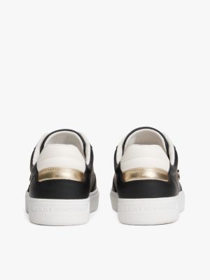 Женские кроссовки Tommy Hilfiger Metallic Leather Court, цвет: Чёрный — фото 4