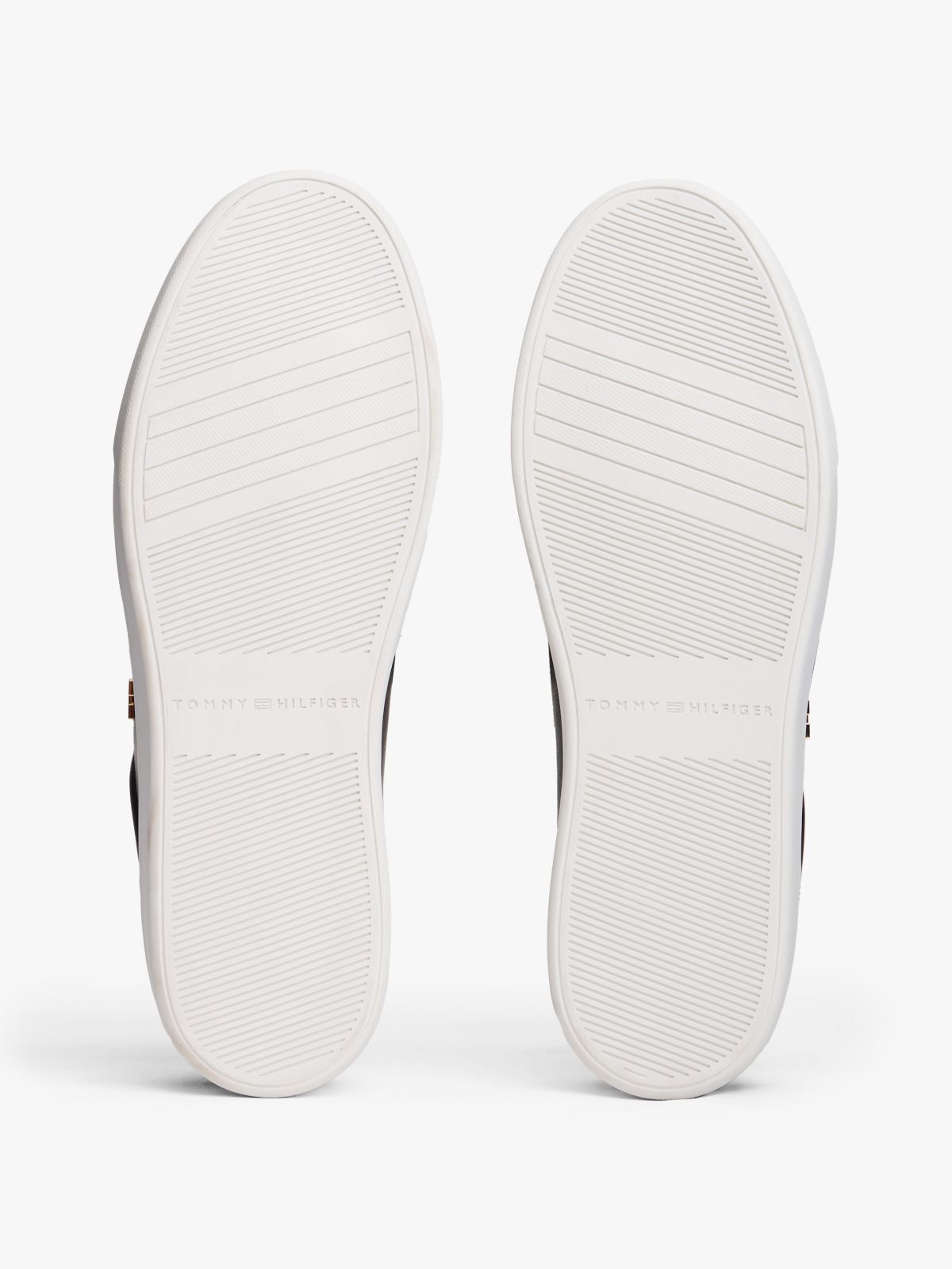 Metallic Leather Court Sneaker — Black