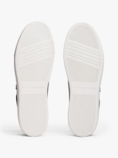 Metallic Leather Court Sneaker — Black 5