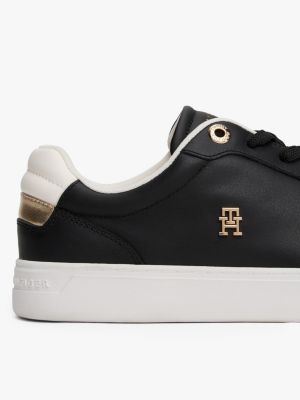 Женские кроссовки Tommy Hilfiger Metallic Leather Court, цвет: Чёрный — фото 6