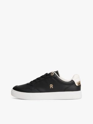 Женские кроссовки Tommy Hilfiger Metallic Leather Court, цвет: Чёрный — фото 7