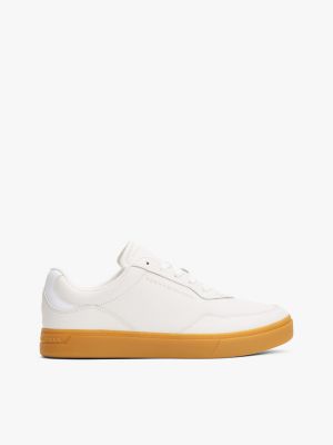 Leather Cupsole Sneaker, Ecru