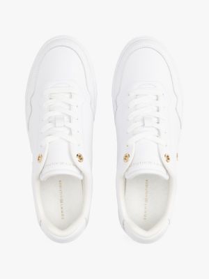 Metallic Accent Leather Court Sneaker | Tommy Hilfiger