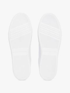 Metallic Accent Leather Court Sneaker — White / Gold 5