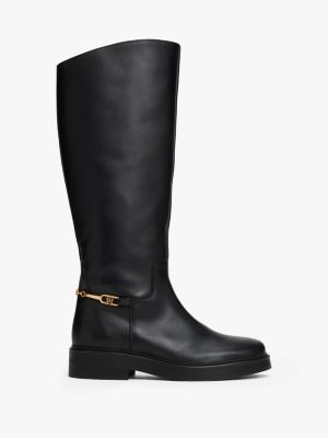 Leather Riding Boot, Black
