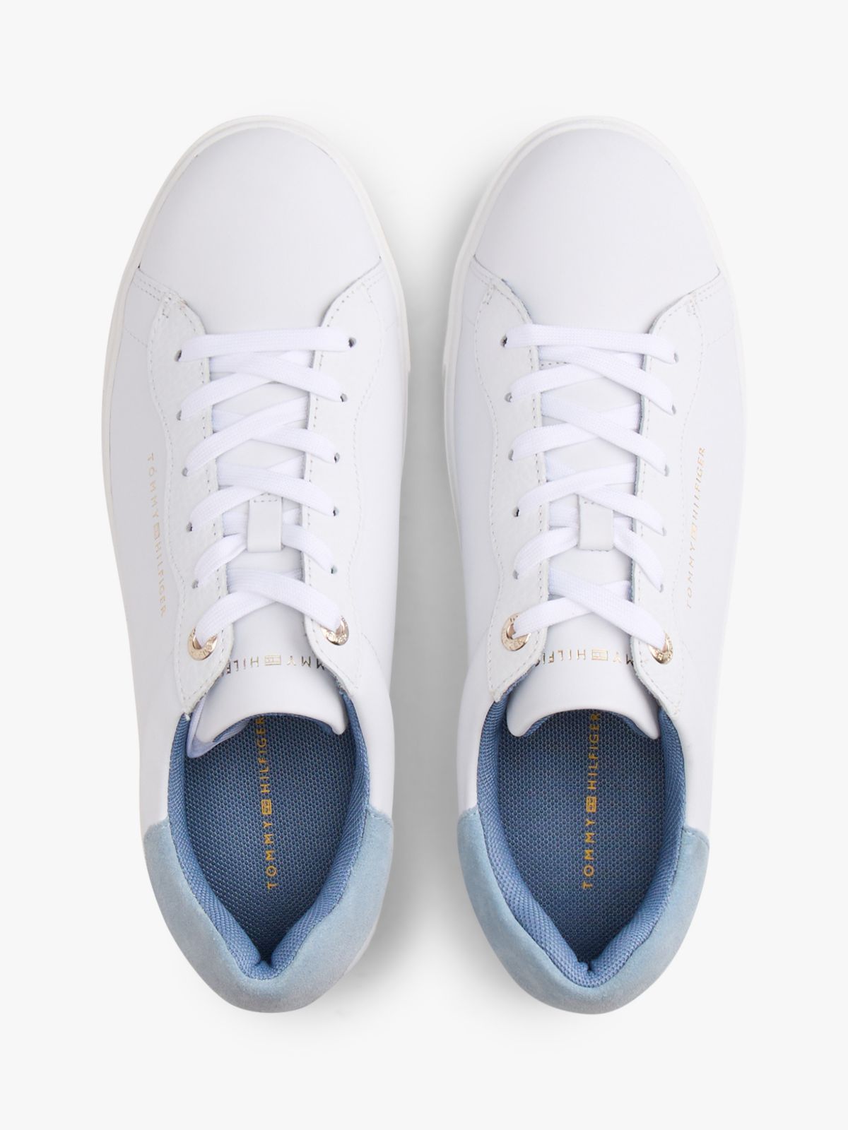 Leather Mix Platform Sneaker — White / Clear Water