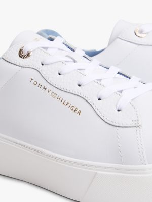 Женские кроссовки Tommy Hilfiger Leather Mix Platform, цвет: Белый / Прозрачный — фото 6