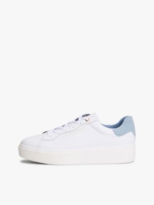 Женские кроссовки Tommy Hilfiger Leather Mix Platform, цвет: Белый / Прозрачный — фото 7