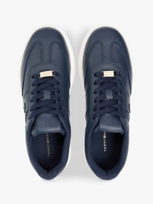 Женские кроссовки Tommy Hilfiger Pebbled Leather Court, цвет: Космический синий — фото 3