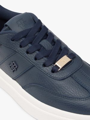 Женские кроссовки Tommy Hilfiger Pebbled Leather Court, цвет: Космический синий — фото 6