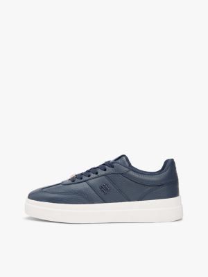 Женские кроссовки Tommy Hilfiger Pebbled Leather Court, цвет: Космический синий — фото 7