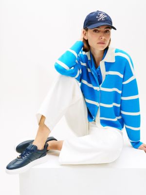 Женские кроссовки Tommy Hilfiger Pebbled Leather Court, цвет: Космический синий — фото 8