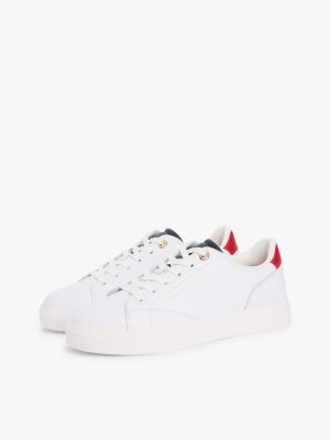 Кроссовки Tommy Hilfiger Leather Cupsole, цвет: Красный / Белый — фото 2
