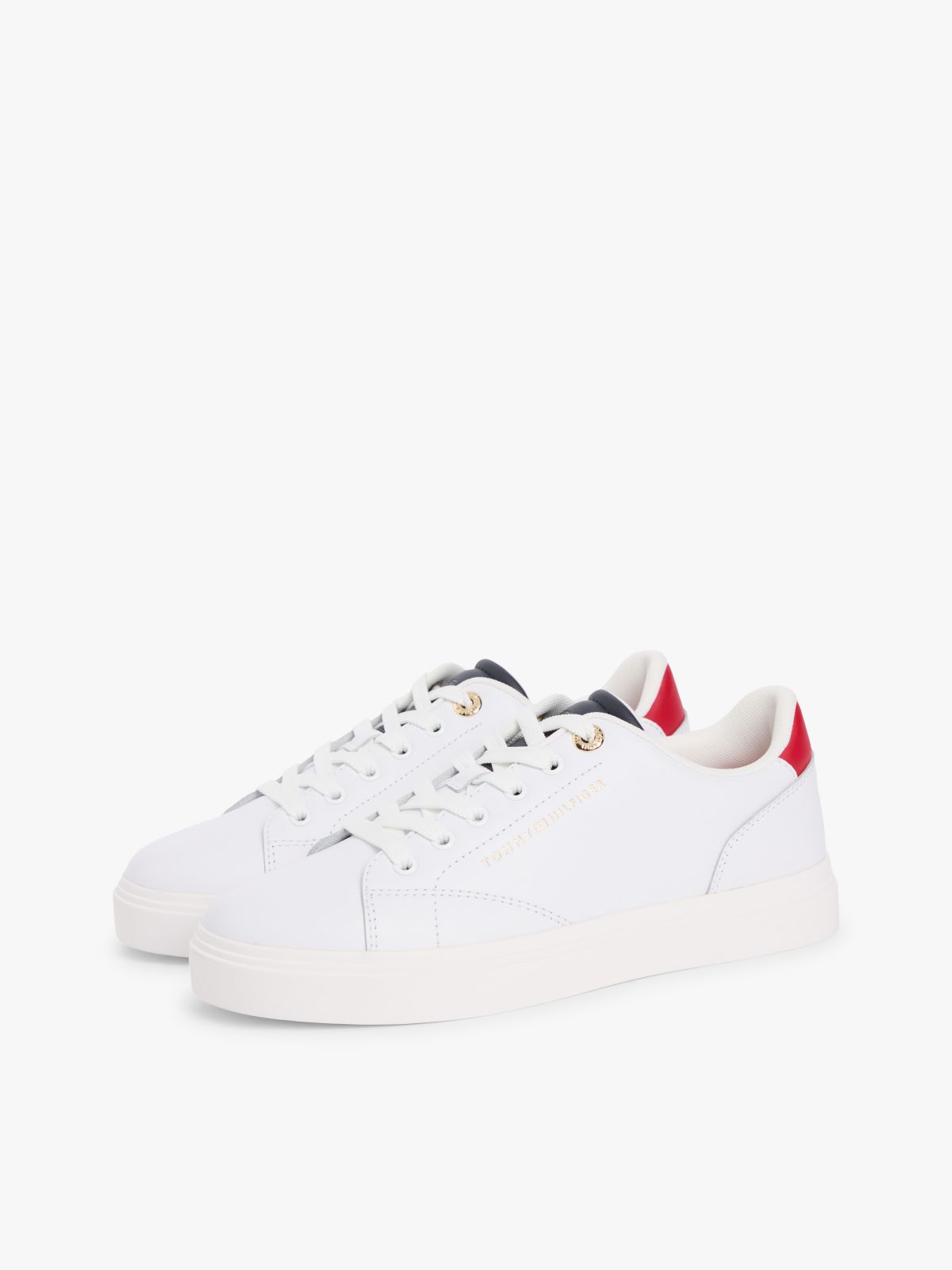 Leather Cupsole Sneaker — Red / White / Blue