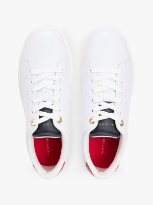 Кроссовки Tommy Hilfiger Leather Cupsole, цвет: Красный / Белый — фото 3