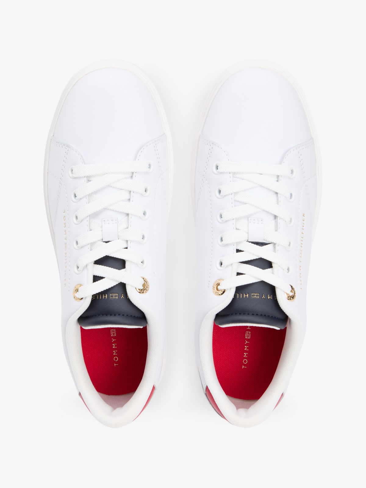 Leather Cupsole Sneaker — Red / White / Blue